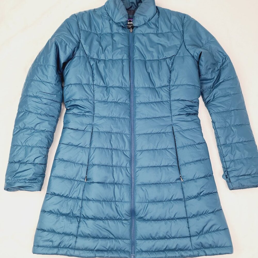 Patagonia Women's Teal Blue Stormdrift Puffer Liner Coat Quilted Parka Jacket M - Picture 2 of 11